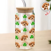 Custom Photo With Shamrock Leaf Glass Can With Lid TH10 898055
