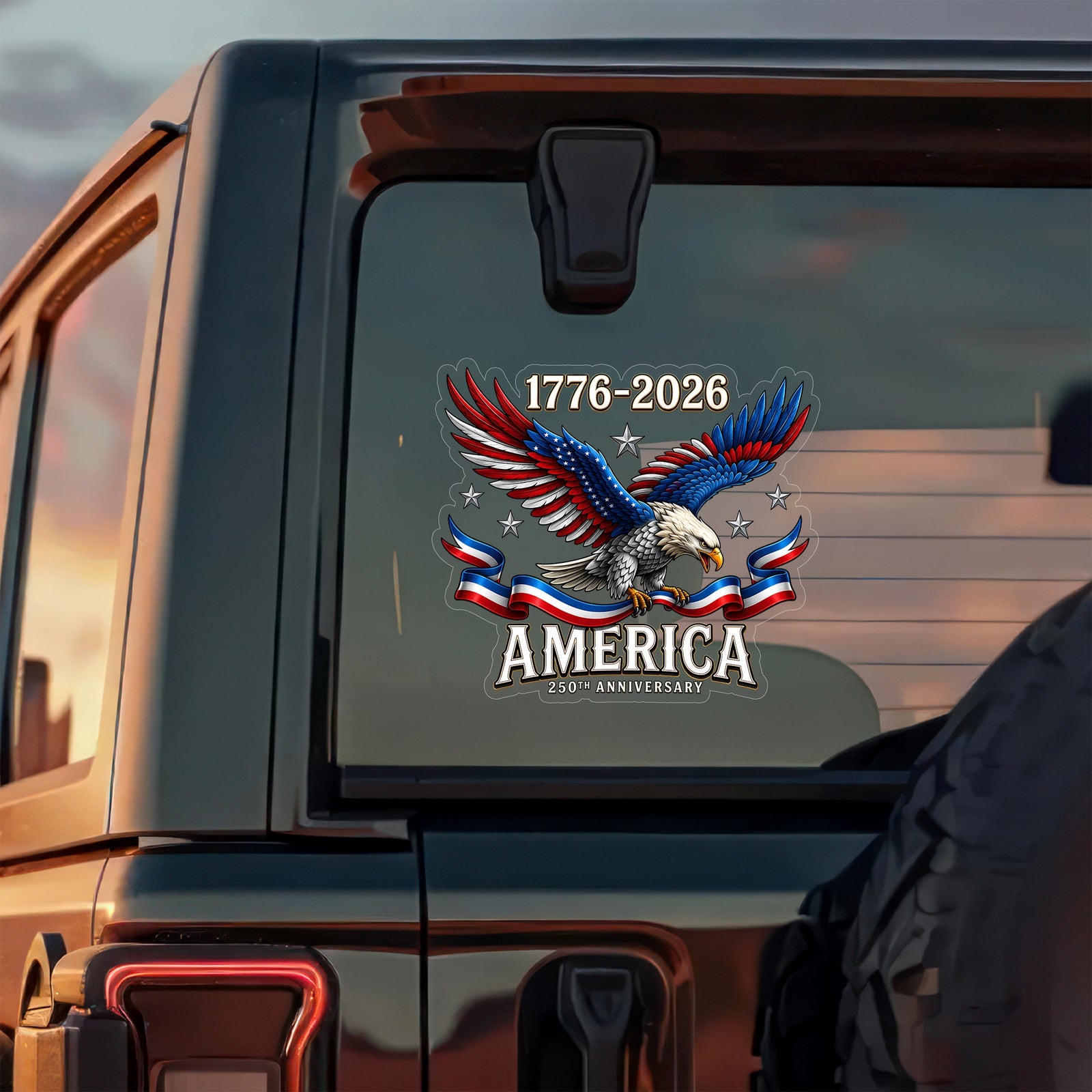 250th Anniversary American 1776-2026 Eagle Car Window Decal Sticker HO82 902780
