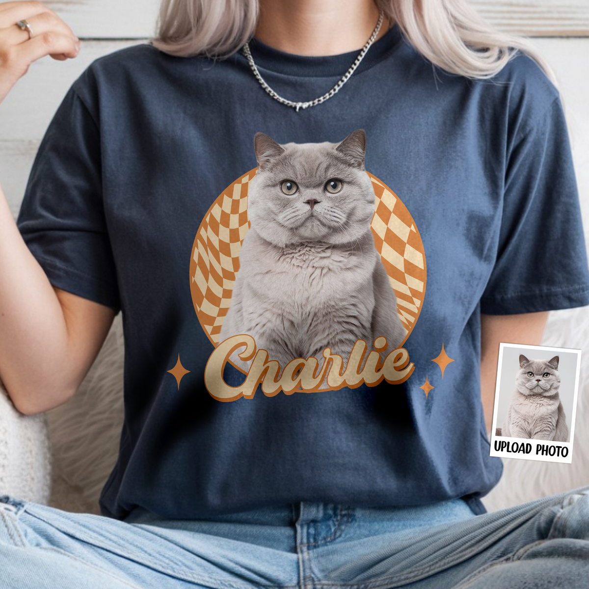 Custom Cute Cat Photo Retro Comfort Shirt For Cat Lovers LM32 895745