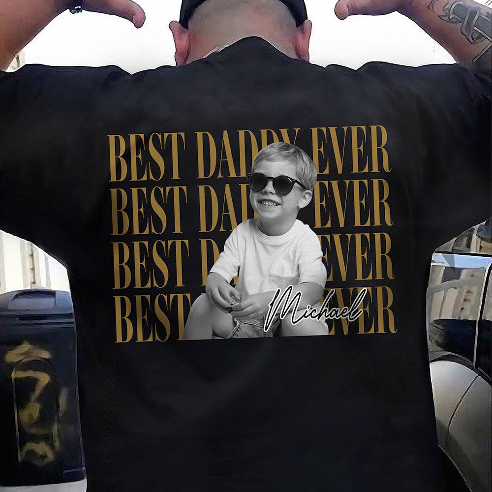 Personalized Vintage Photo Best Dad Mom Ever Back Shirt HA75 921438
