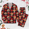 Custom Dog Photo Name Christmas Light Snow Pajamas CH07 899594