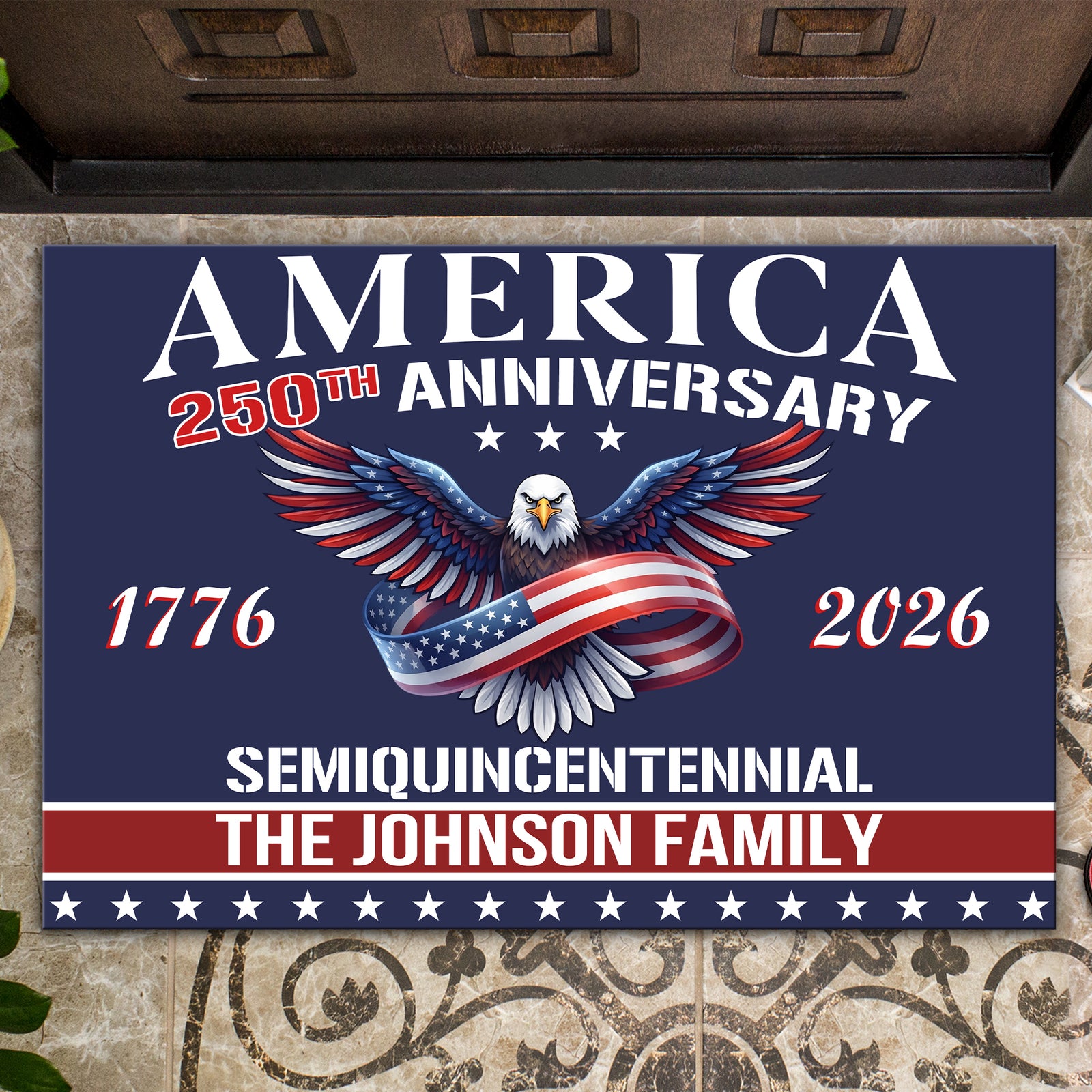 Personalized Family Name America 250th Anniversary Doormat CH07 910276