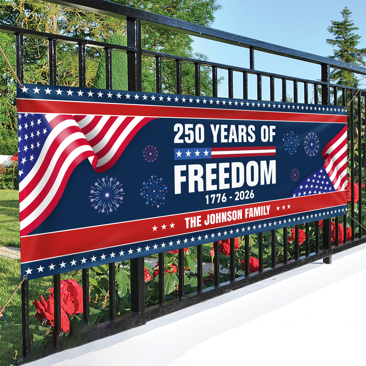 Custom Family Name 250 Years Of Freedom Banner CH07 910638