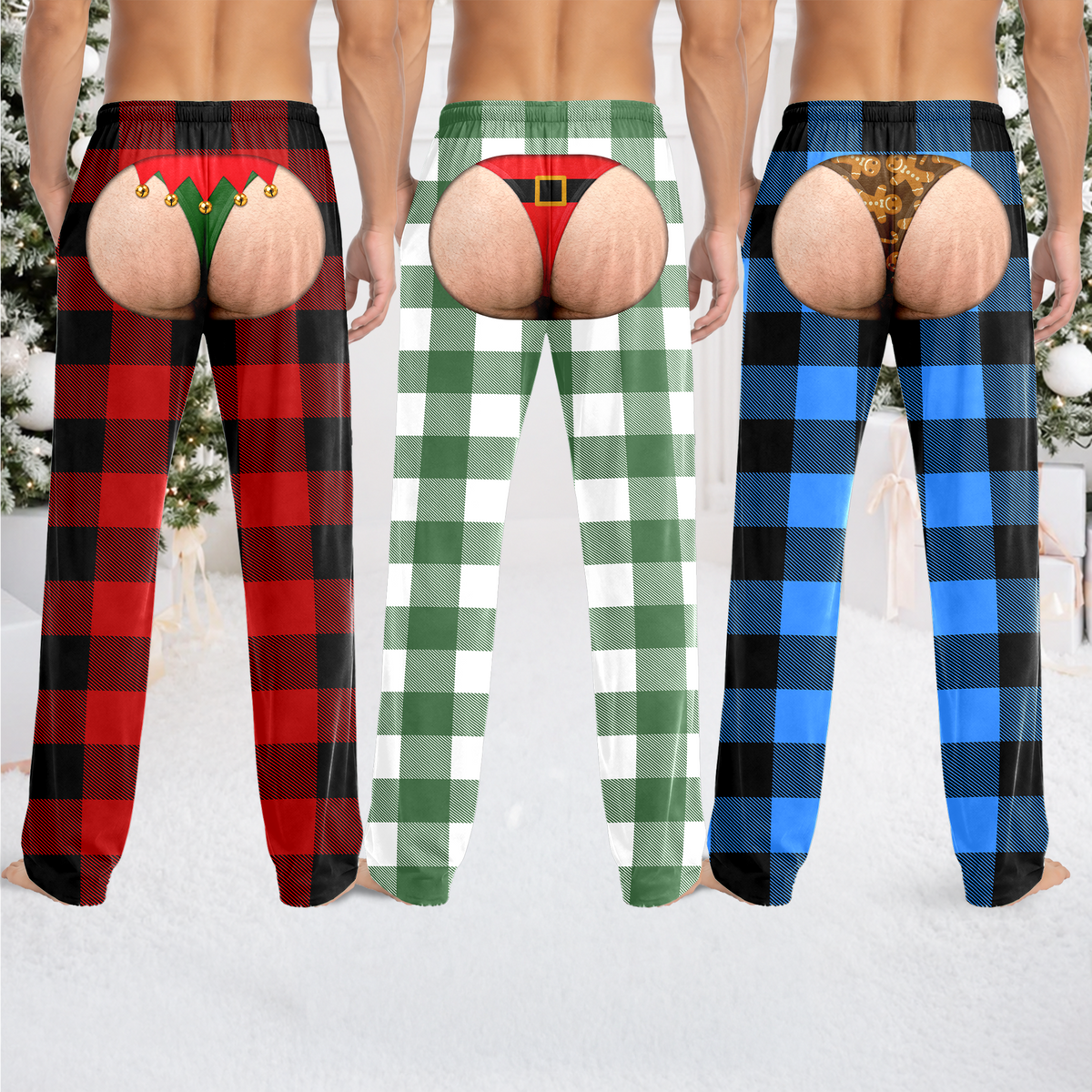 Funny Christmas Butt Illusion Pajama Pants – Gag Pants Gift CH07 180606