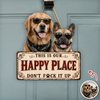 Custom Dog Photo This is My Happy Place Door Sign - Gift for Pet Lovers CH07 180128