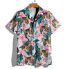 Custom Photo Funny Face Cat Family Vacation Tropical Pattern Hawaii Shirt HA75 892310