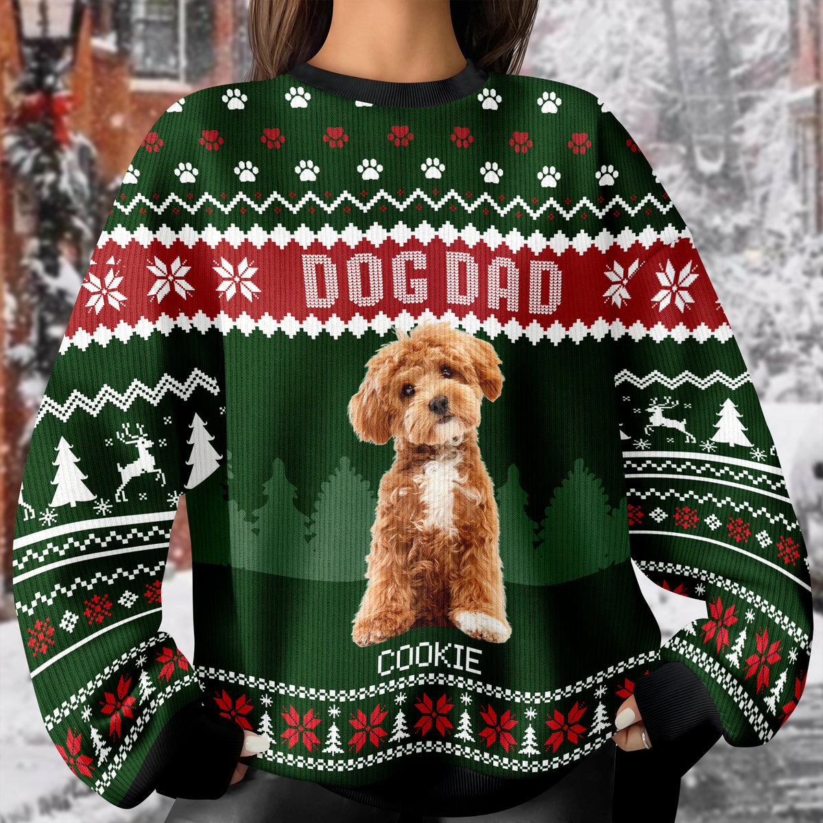 Custom Photo Dog Dad Dog Mom Ugly Sweater HA75 892916