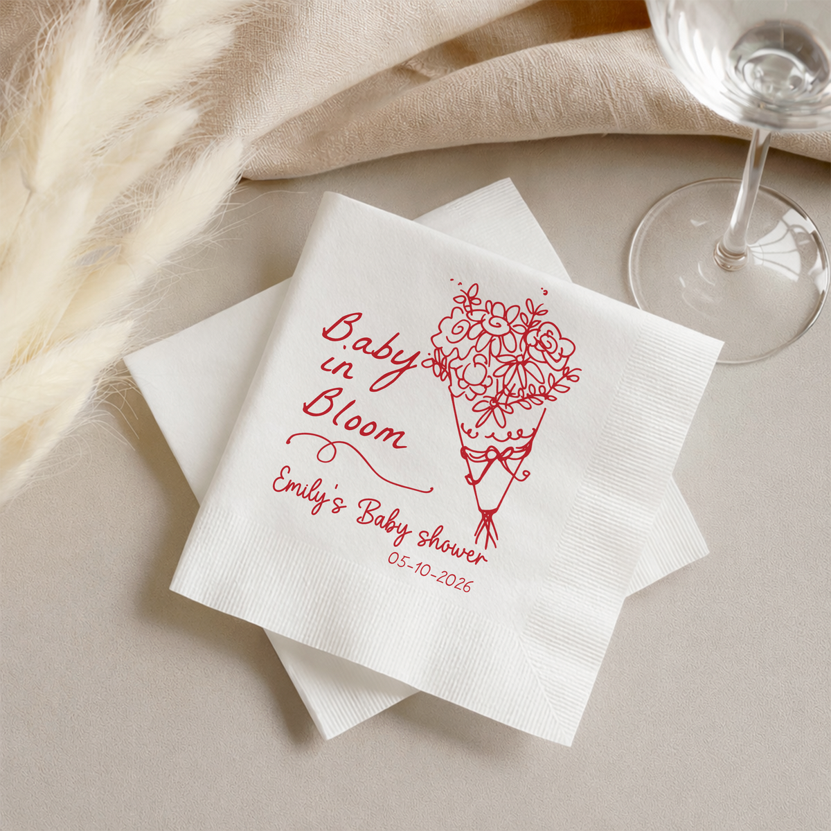 Personalized Floral Baby in Bloom Baby Shower Napkins CH07 911318