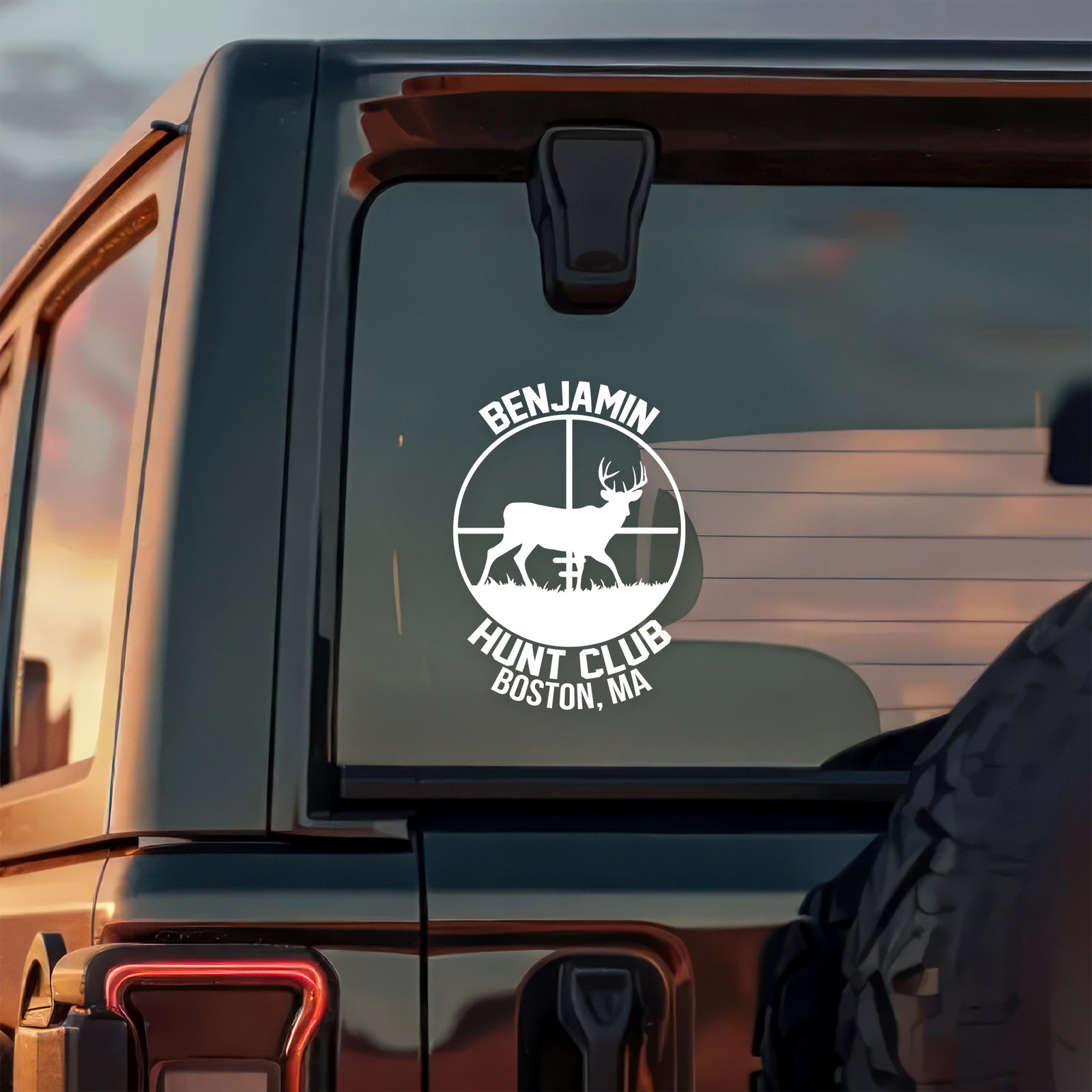 Personalized Hunting Club Car Window Decal Sticker CH07 910308