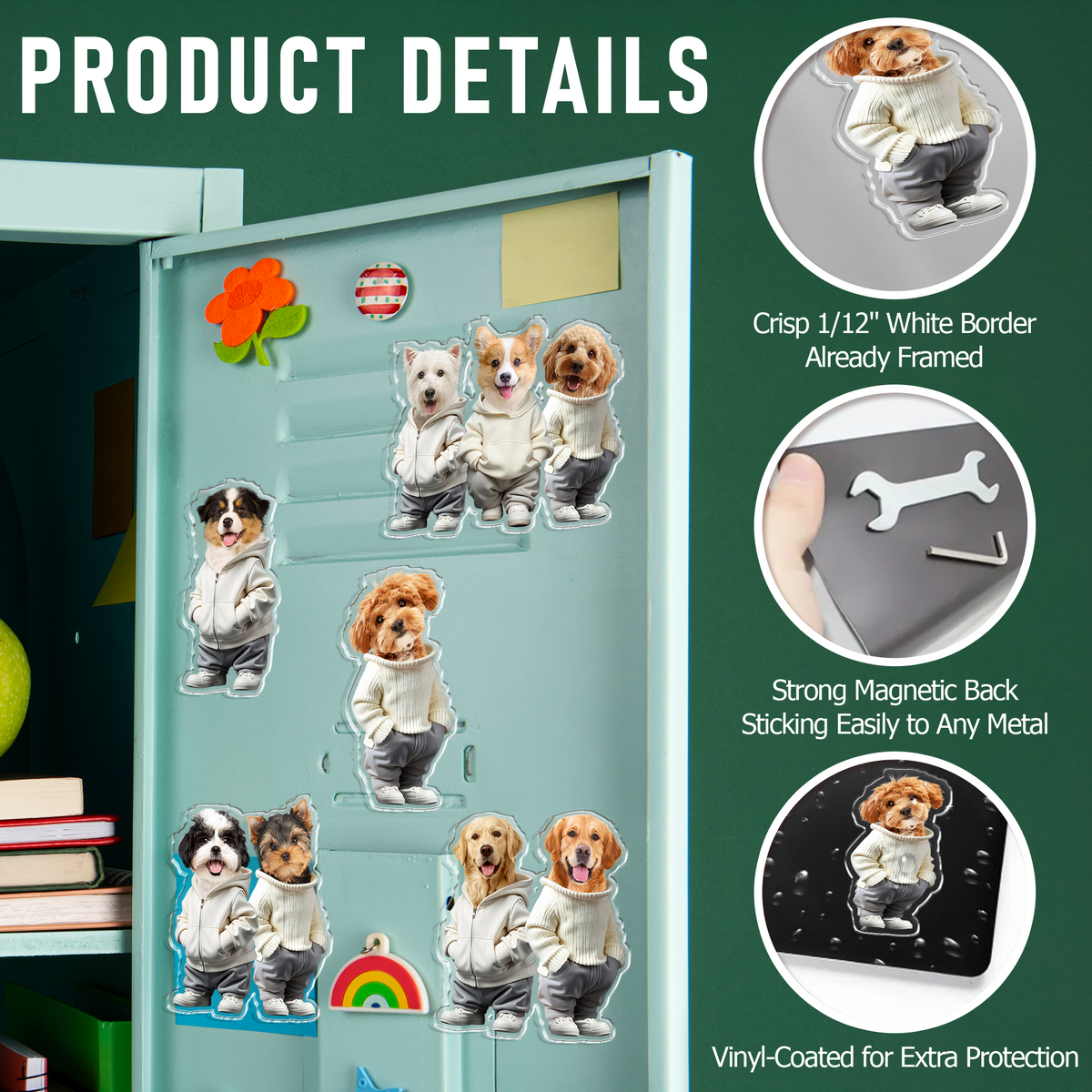 Custom Face Cute Dog Acrylic Fridge Magnet For Dog Dad Dog Mom CH07 910162