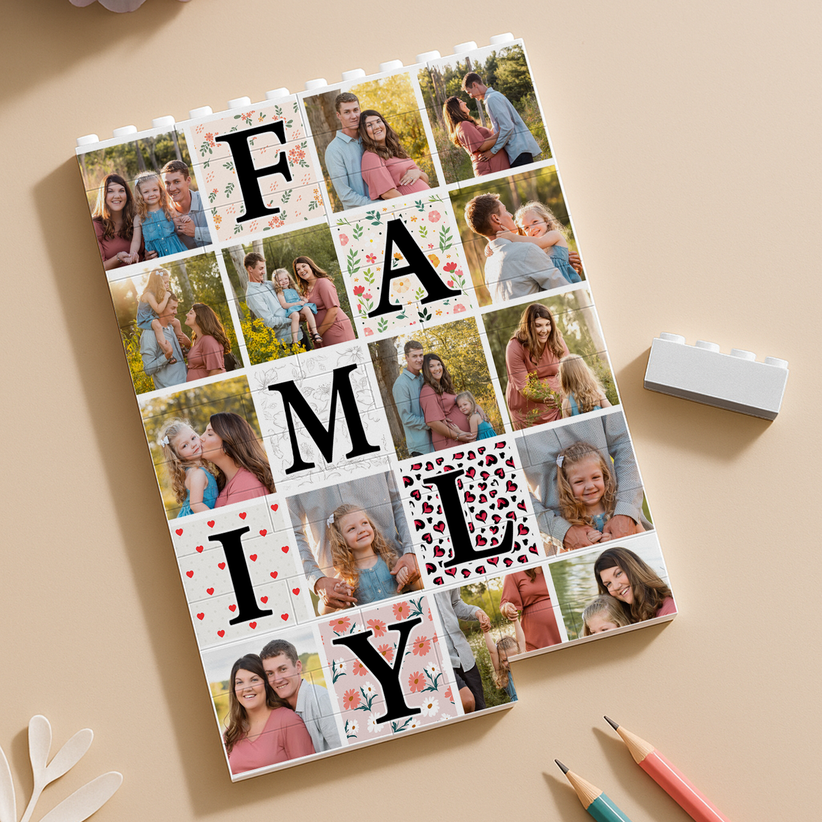 Custom Photo Family Photos Collage Building Brick Blocks Mother's Day Gift HA75 920642