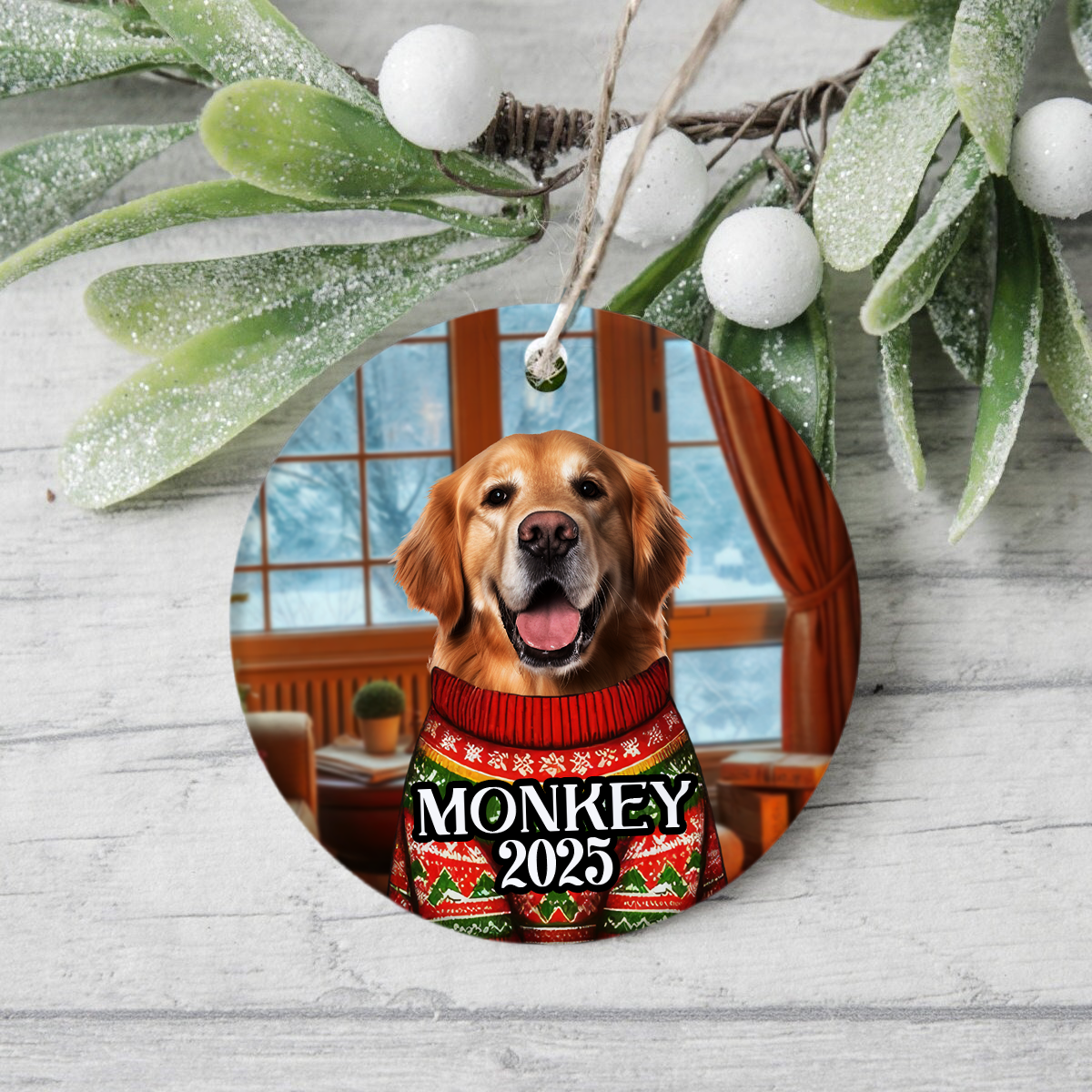 Custom Cute Dog Photo Christmas Ornament Gift For Dog Lover CH07 896804