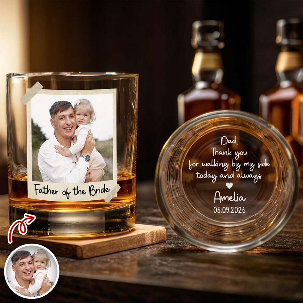 Personalized Father Of The Bride Whiskey Glass Gift For Wedding Day LM32 668933
