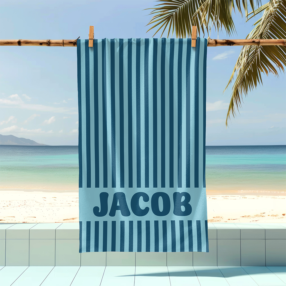 Custom Name Groovy Beach Towel – Personalized Gift for Family, Friends & Loved Ones CH07 911008