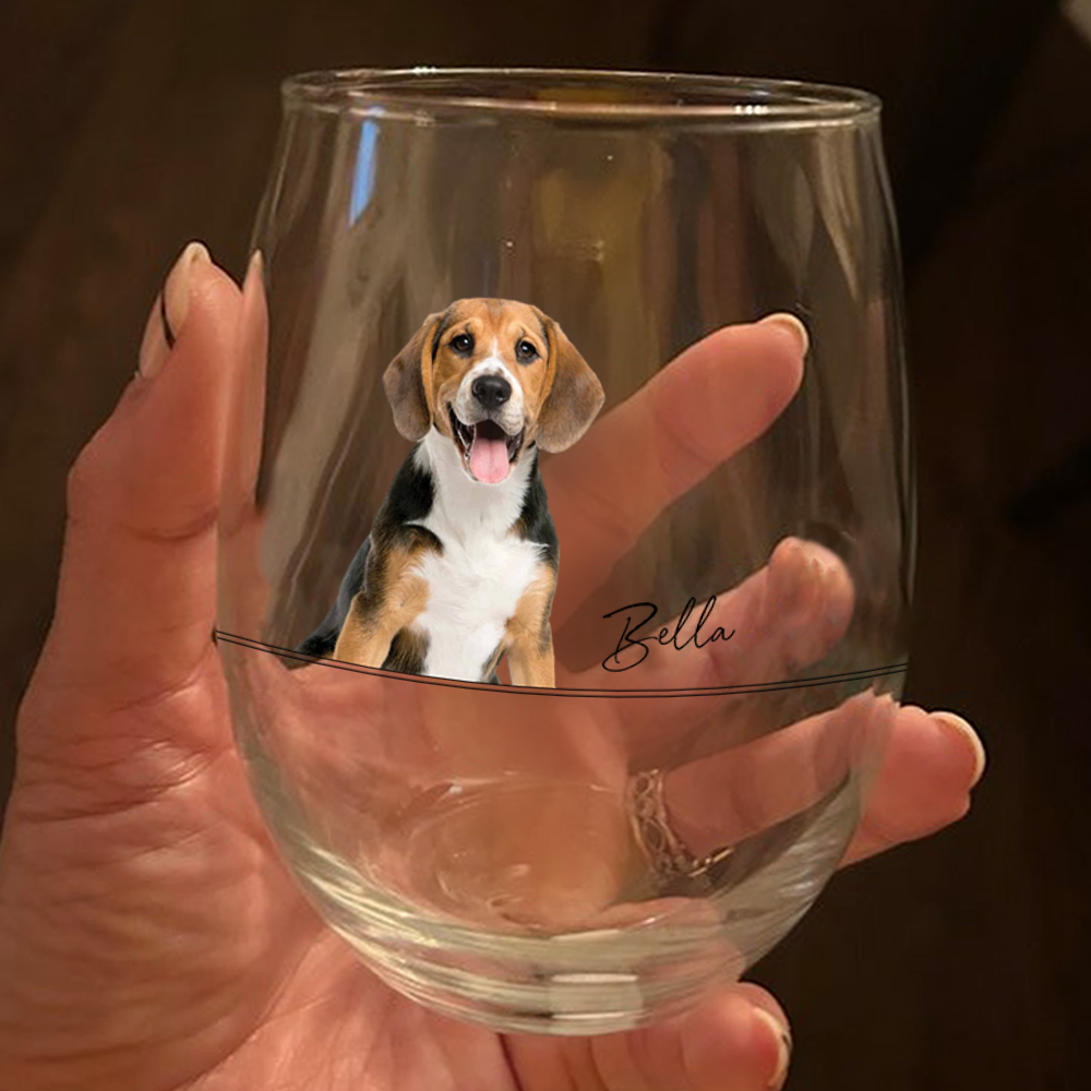 Custom Pet Photo Wine Glass Gift for Pet Lovers TH10 898995