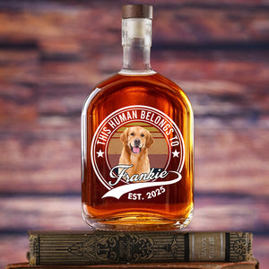 Custom Photo Human Belongs To Dog Cat Whiskey Bottle CH07 895962