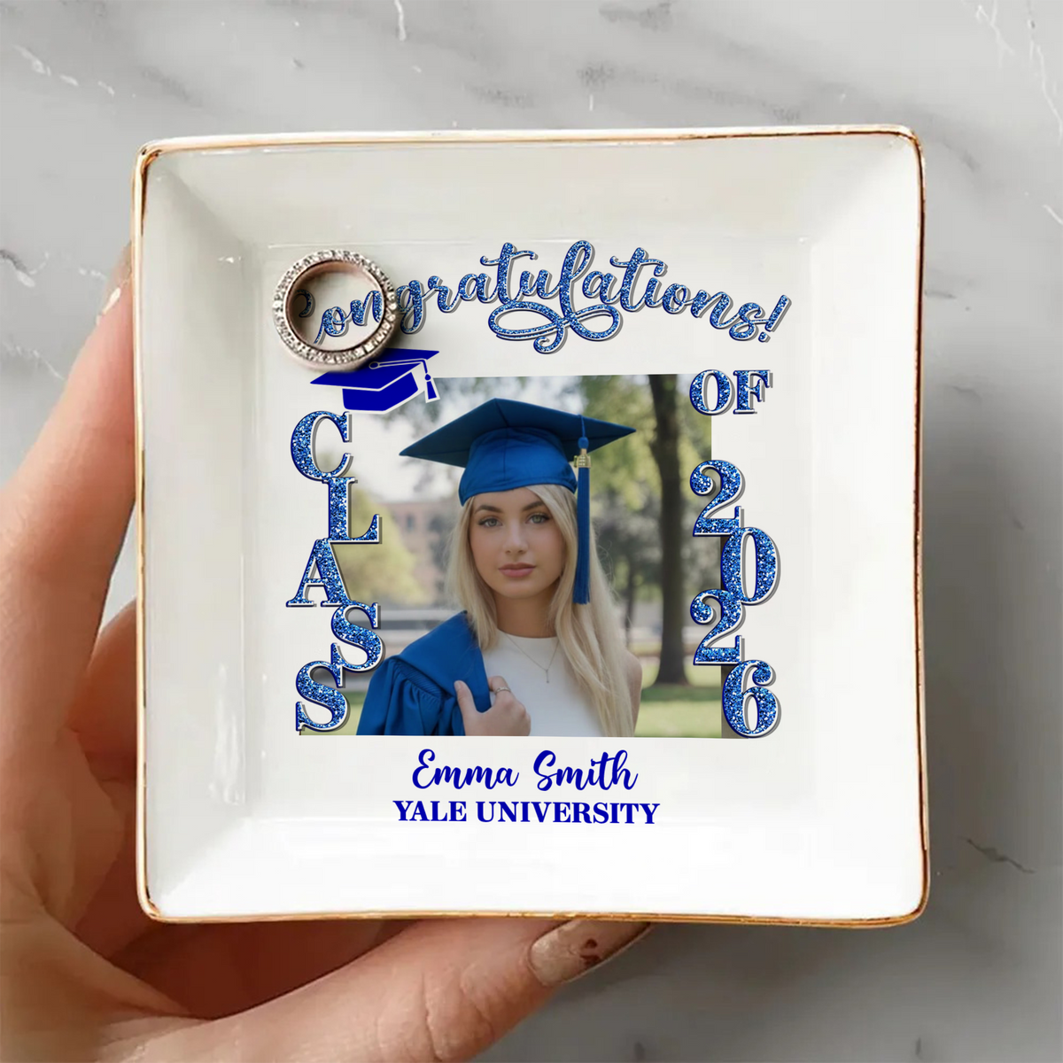 Custom Photo Congratulations Graduation 2026 Jewery Dish For Grad Party Decorations HO82 901732