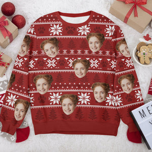 Custom Funny Face May Your Christmas Be Furry And Bright Ugly Sweater For Family, Bestie HO82 891819