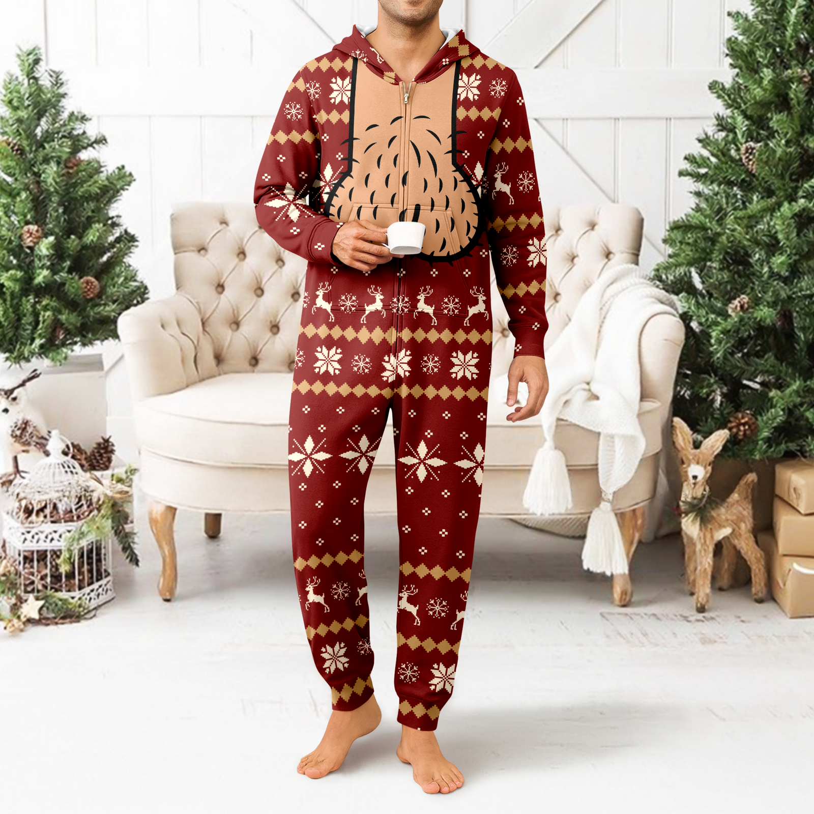 Personalized Cockmas Holiday Onesie Pajamas Merry Cockmas Gift For Him HO82 903672