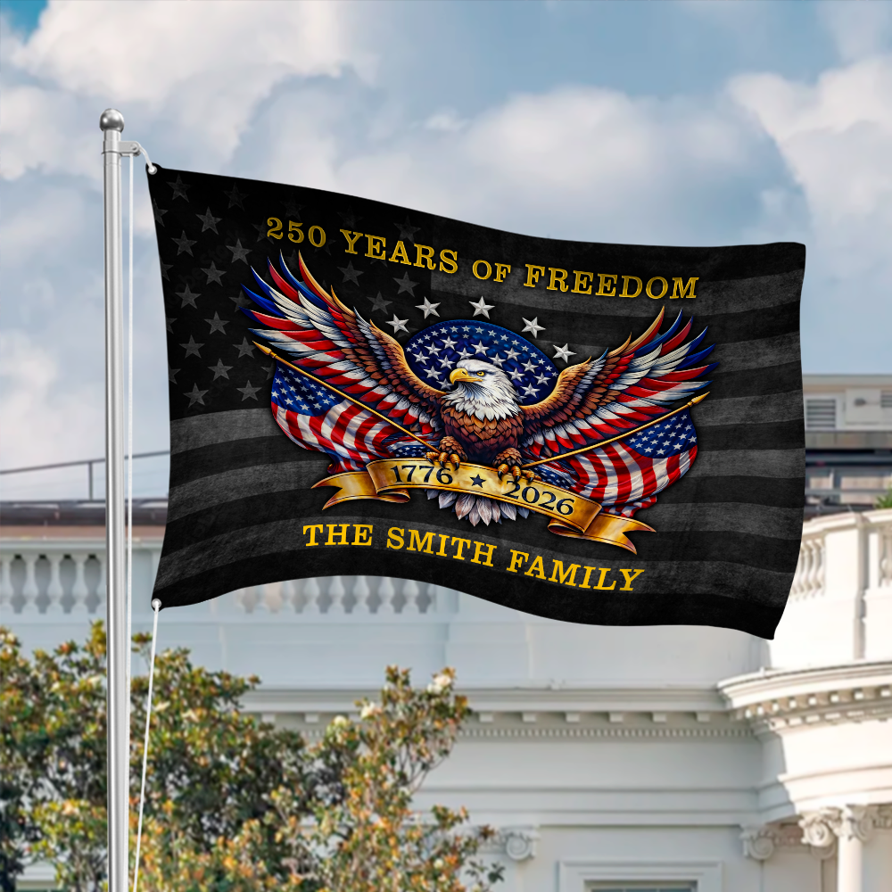 Personalized Family Name 250 Years Of Freedom America Banner House Flag HA75 920916