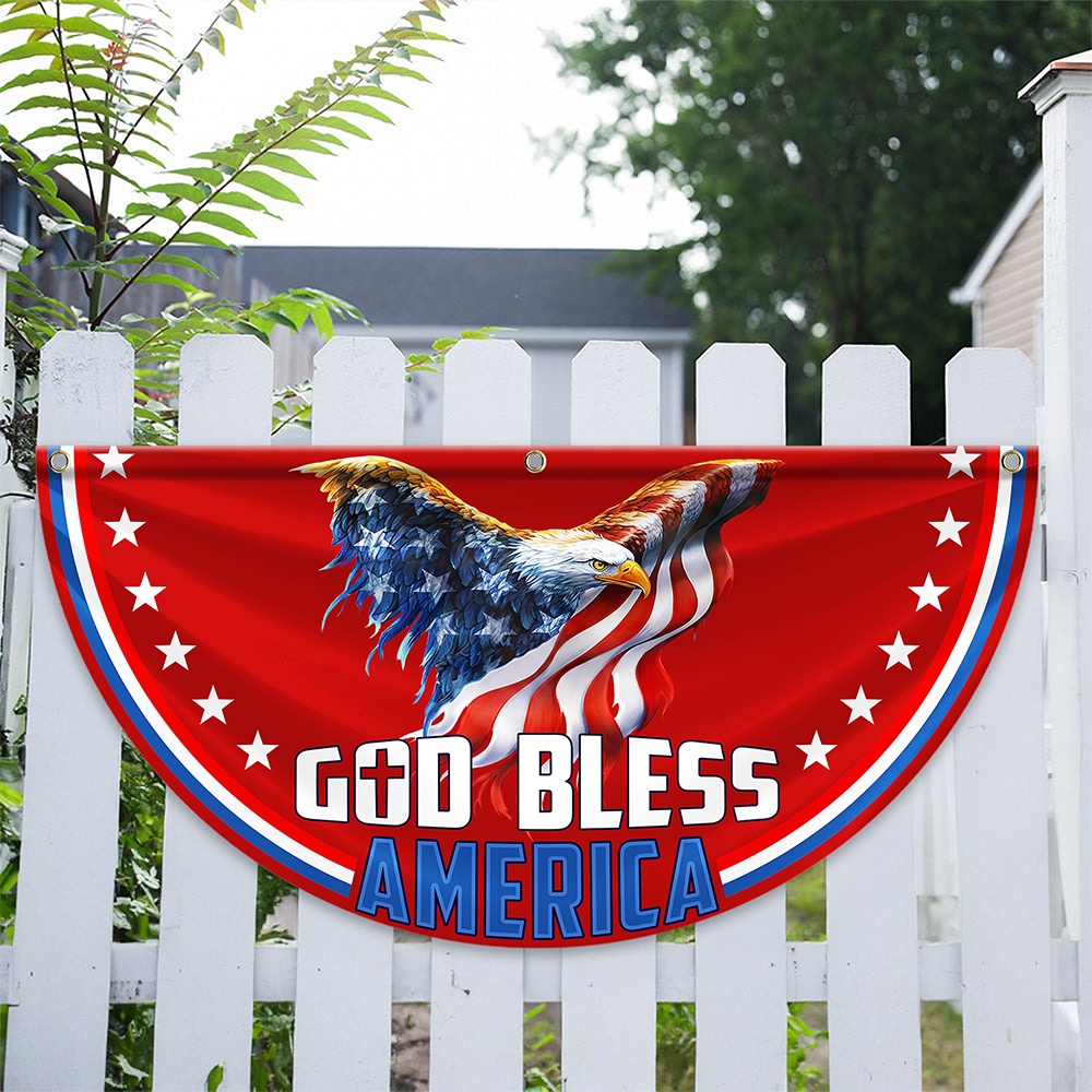 Personalized God Bless America 1776 - 2026 Eagle Non-Pleated Fan Flag LM32 899029