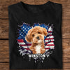 Custom Photo Dog Cat With American Flag Dark Shirt HA75 920656