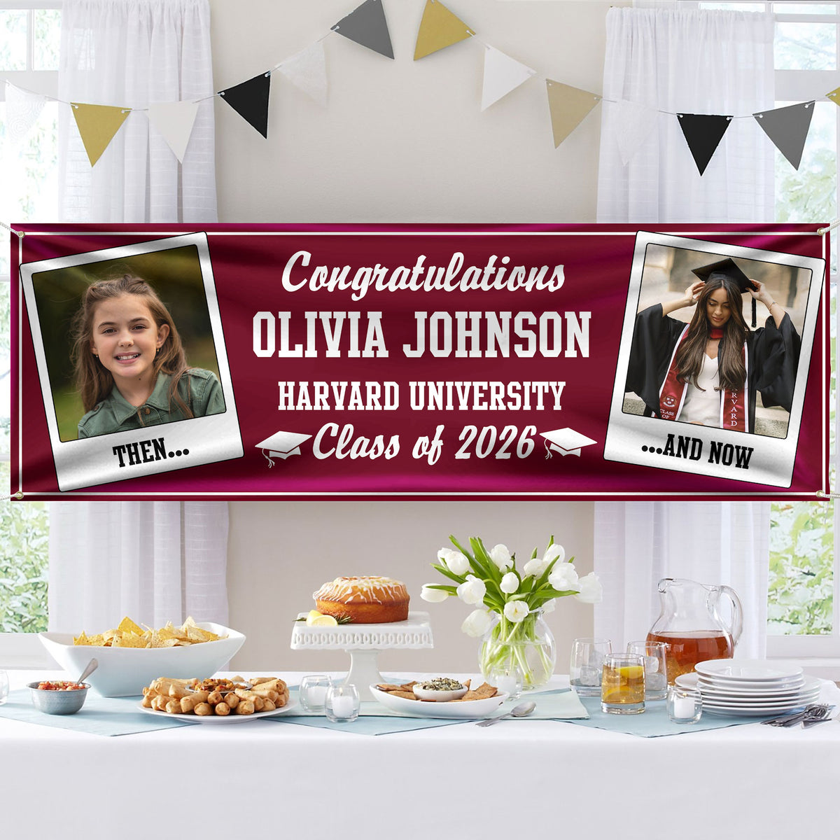 Let's Make Memories Class Of 2026 Personalized Graduation Banner HO82 901724