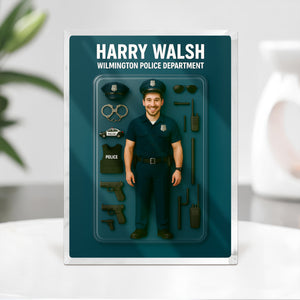 Custom Police Figure Acrylic Block Plaque, Unique Keepsake, Father's Day Gift HA75 892338