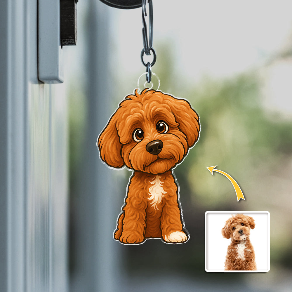 Custom Dog Cat Cartoon Photo Acrylic Keychain For Dog Lovers Cat Lovers CH07 896446
