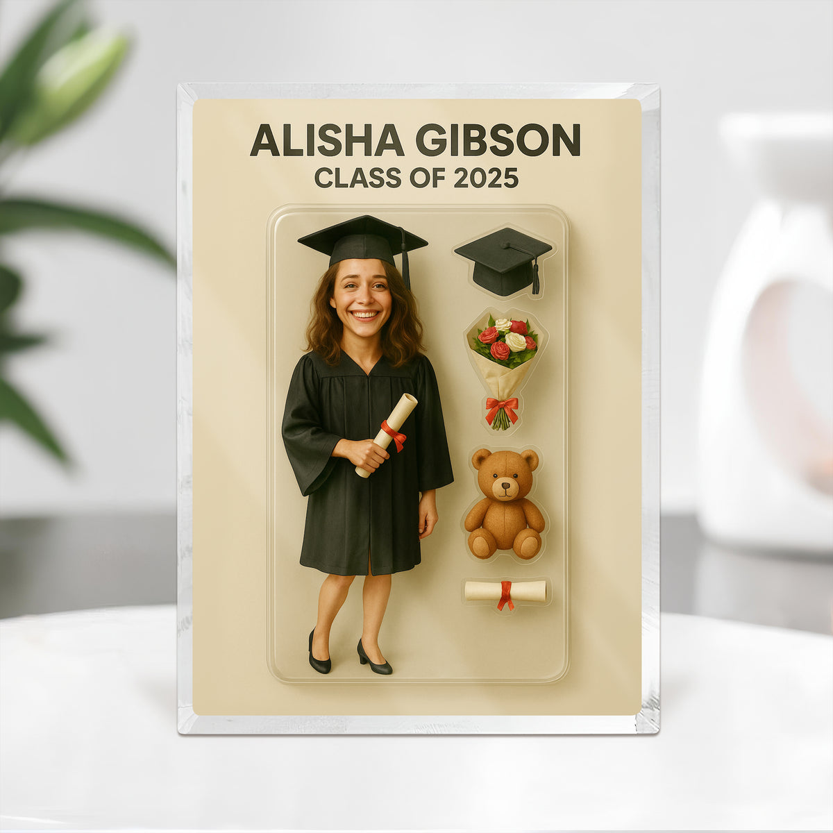 Custom Figure Acrylic Block Plaque, Unique Keepsake, Graduation Gift Female Version HA75 892334