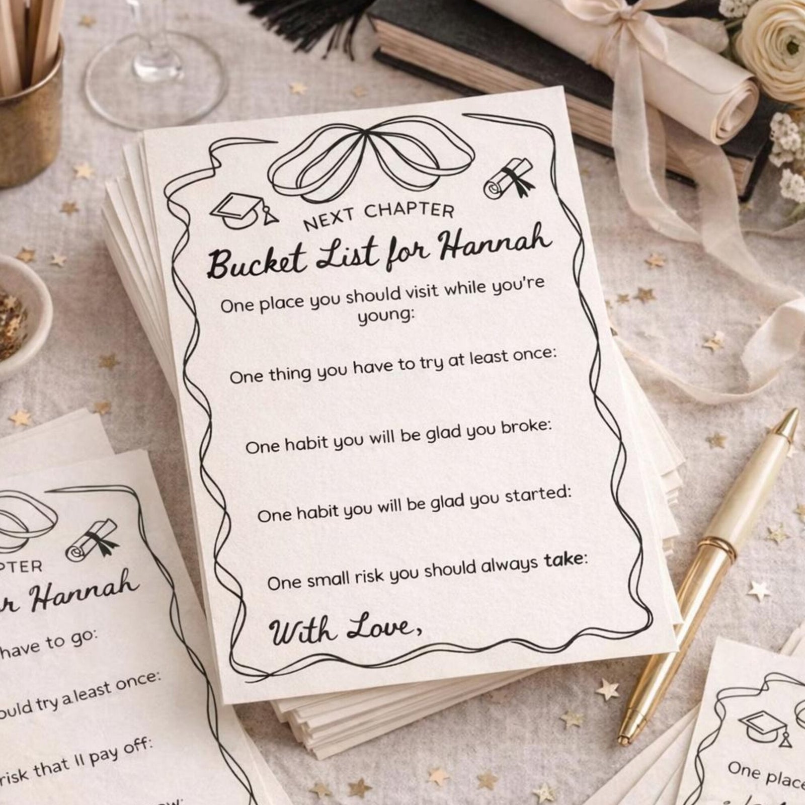 Graduation Wishes Cards for Girls - Bucket List Cards HO82 902232