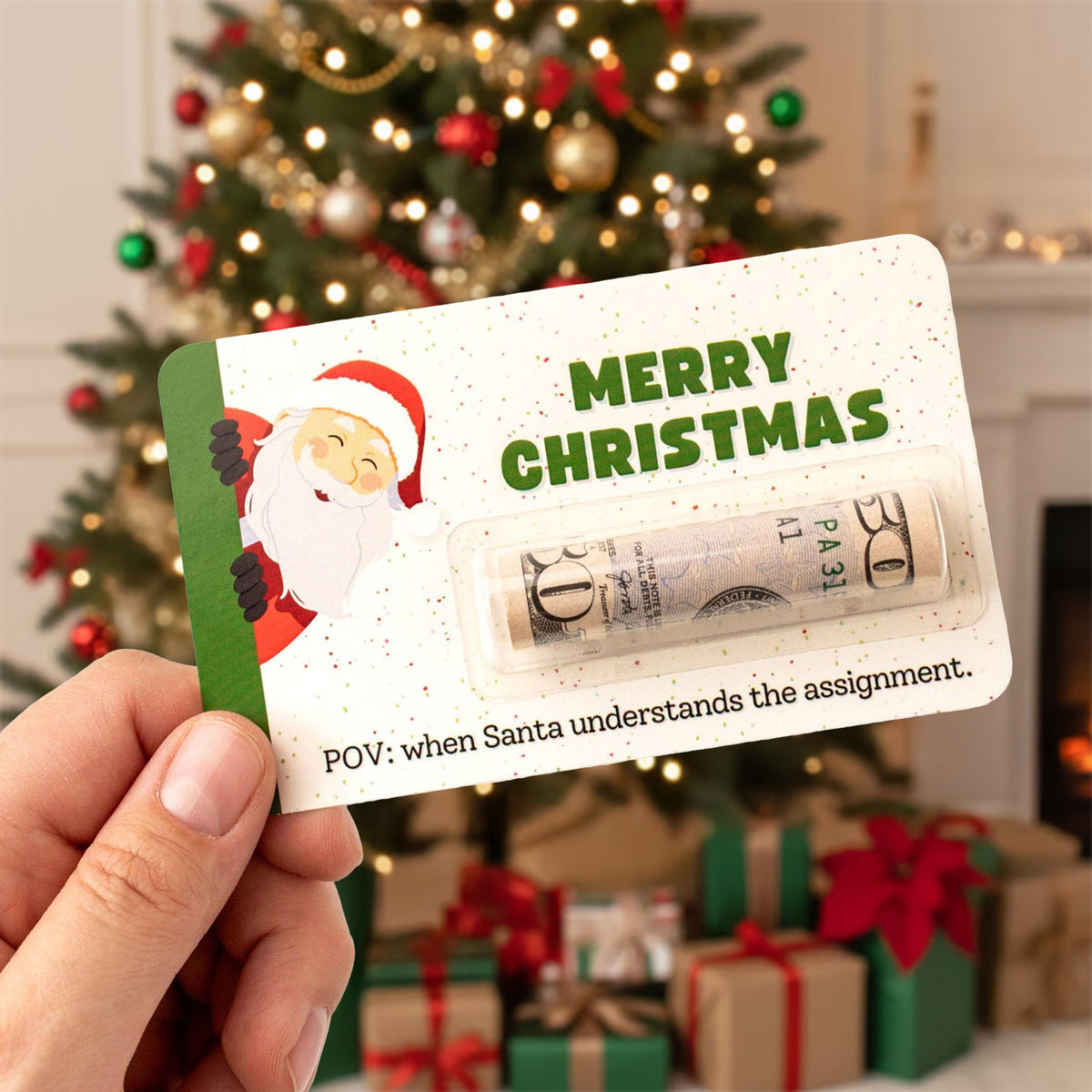 money tree gag gift Christmas Money Holder - Funny Cash Gift for Teens, Kids & Adults - Slang Stocking Stuffer Fillers - 2025 Holiday Designs