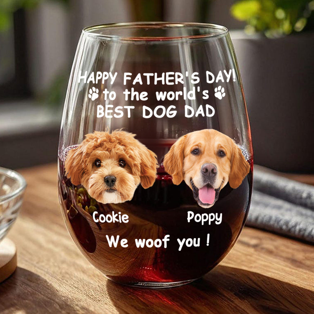 Custom Photo Woof Best Dog Mom Personalized Wine Glass Mother's Day Gifts HA75 892284