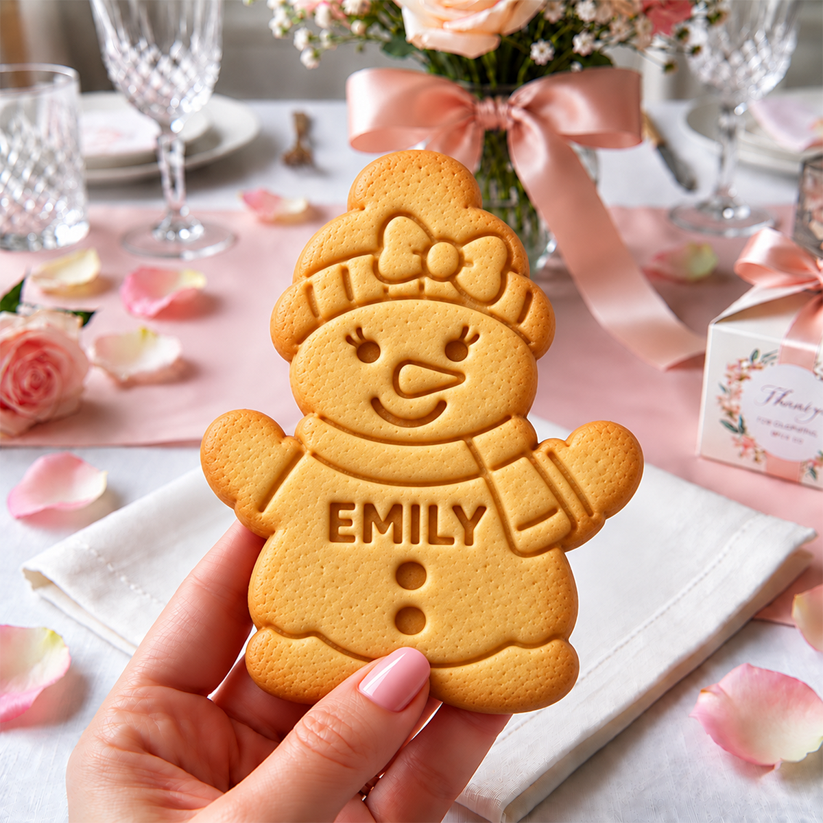 Personalized Name Snowman Family Cookie Stamp, Holiday Baker Gift HO82 904132