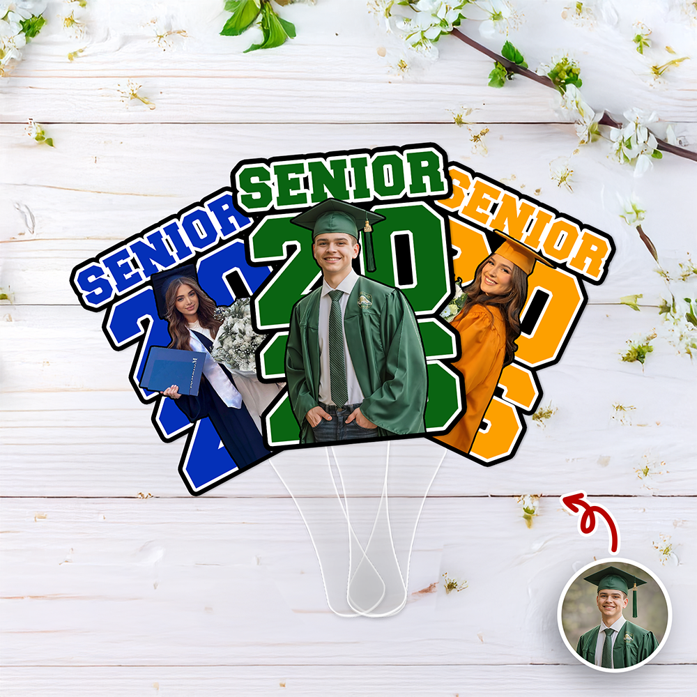 Custom Photo Senior 2026 Face Fan – Personalized Graduation Party Fan LM32 899455