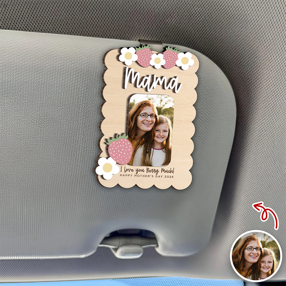 Custom Photo I Love You Berry Much Car Visor Mother's Day Gift HO82 902080