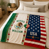 Mexican American Flag Fleece Blanket, Patriotic Gift for Mexican American Families K228 921868