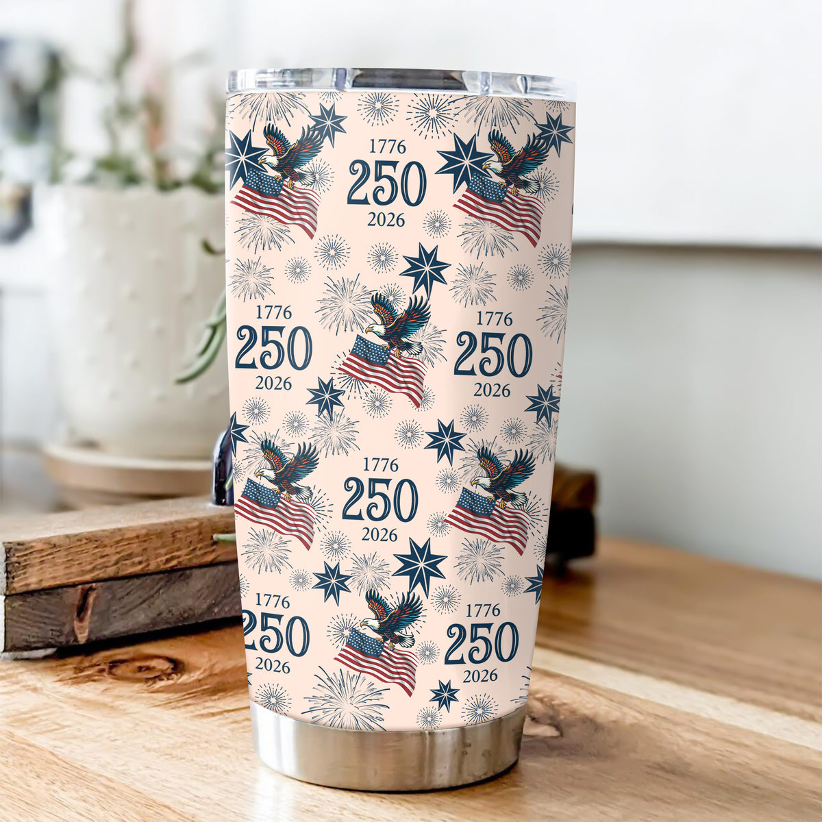 Personalized USA 250 Anniversary Eagle 1776-2026 Fat Tumbler HA75 920306