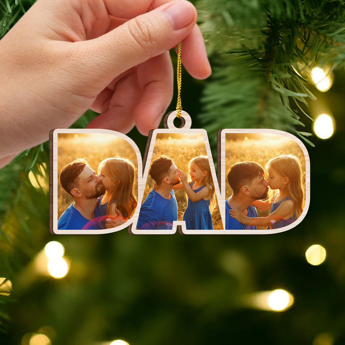 Custom Photo Dad Mom Grandma Grandpa Wood Ornament Christmas Gift HA75 921692