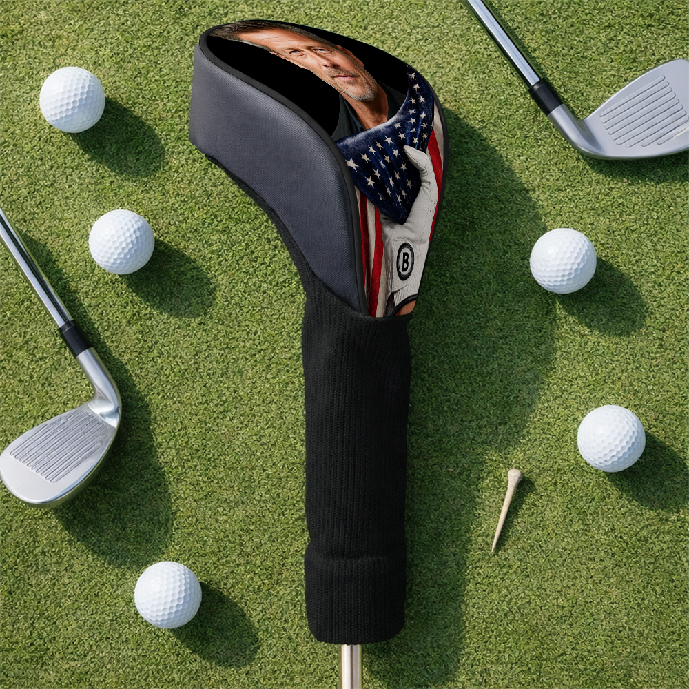 Custom Photo US Flag Golf Club Head Cover - Gift For Dad, Golf Lovers CH07 911386