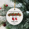 Personalized Our First Christmas As A Family 3D Effect Ceramic Ornament Gift For Family LM32 895721