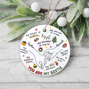 You're My Bestie Personalized Ceramic Ornament Gift For Sister Besties BFF TH10 894855