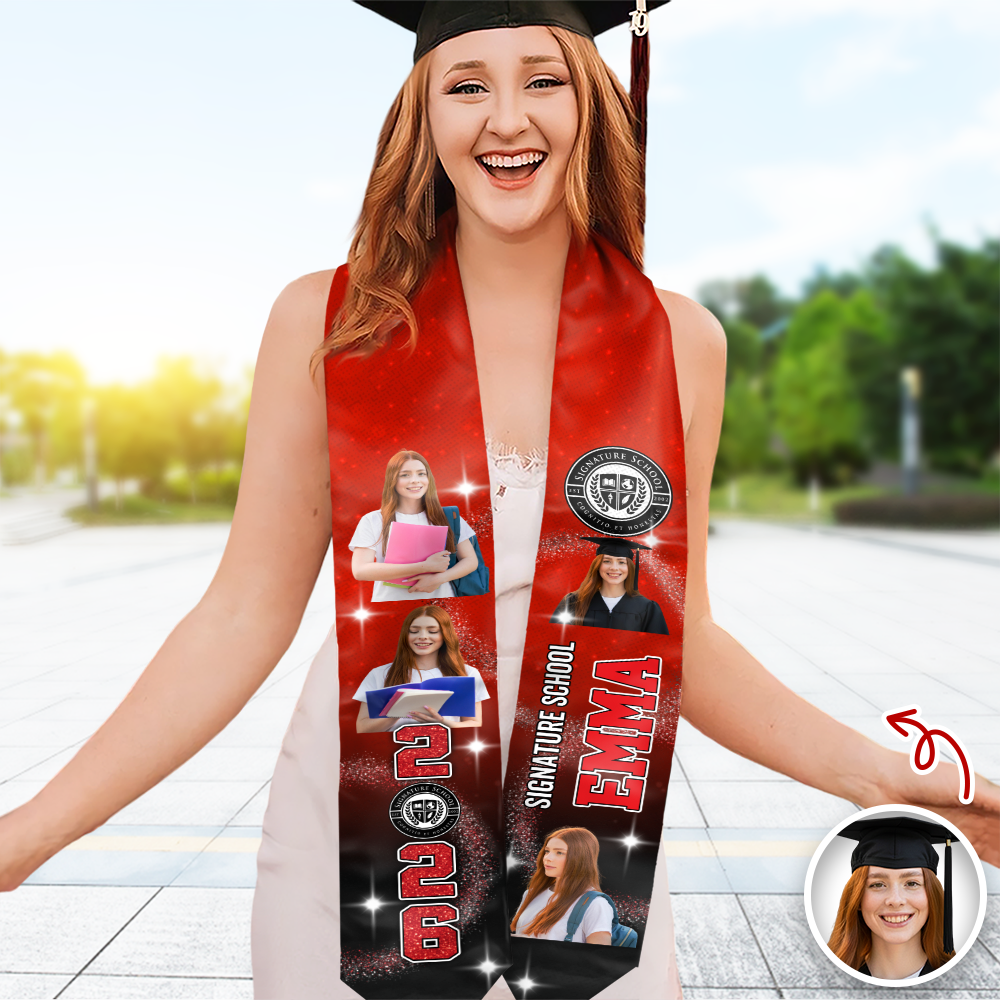 Class of 2026 Custom Photo Graduation Stoles Senior Gift CH07 910870