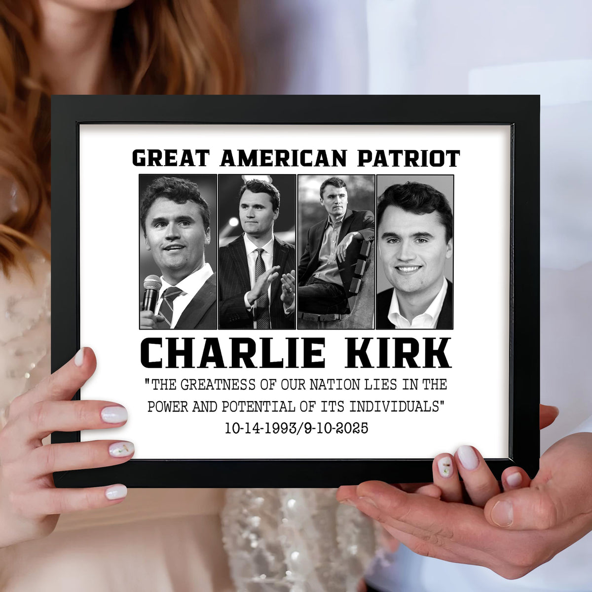 Great America Patriot Prayers Up for Charlie Kirk Memorial Picture Frame HO82 65742