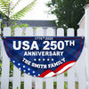 Custom Family Name USA 250th Anniversary 1776-2026 Non-Pleated Fan Flag HA75 920914