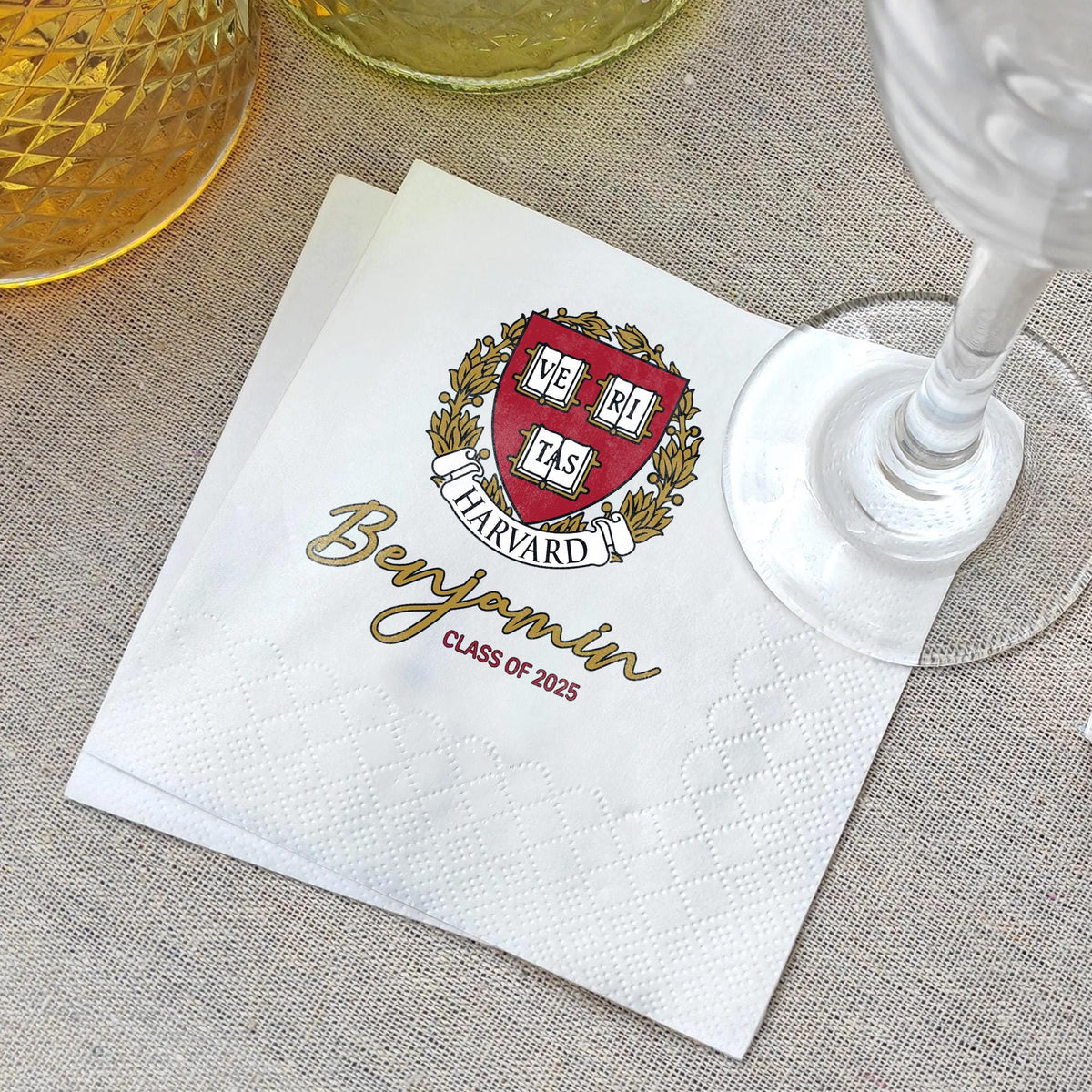 Personalized College Logo Graduation Napkins - Class of 2026 Party Beverage Cocktail Napkins LM32 899825