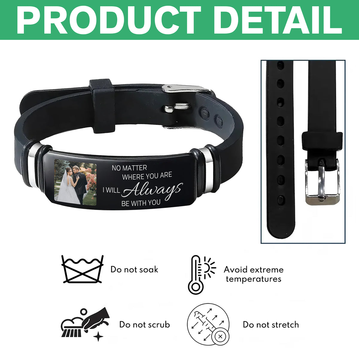 Custom Couple Photo Wristband Bracelet Couple Gift, Anniversary Gift, Meaningful Gift LM32 669637