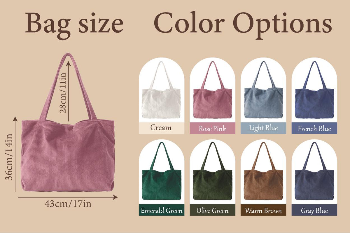 Personalized GIGI Corduroy Chunky Yarn Tote Bag, Mother's Day Surprise Gift for Grandma LM32 899769