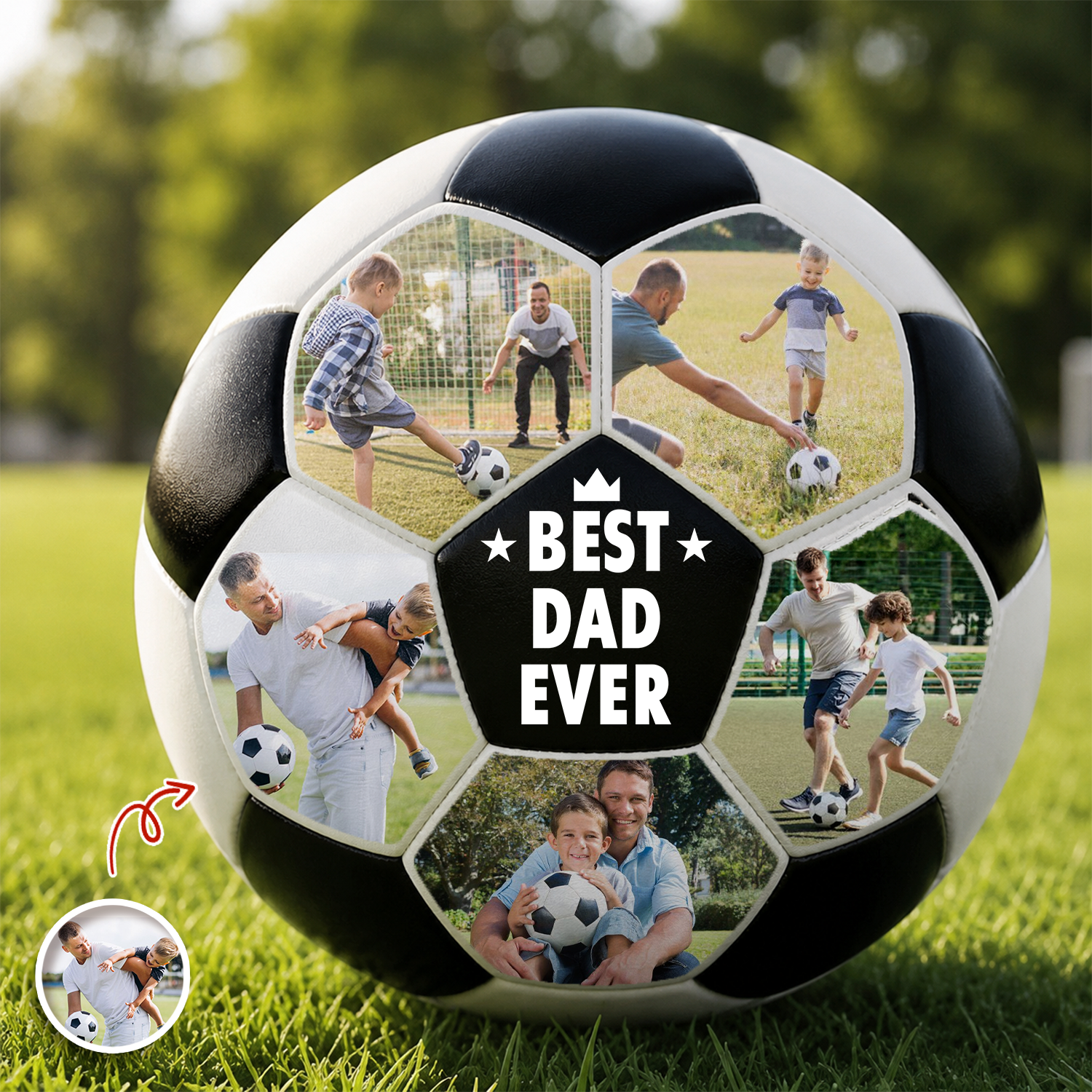 Custom Photo Best Coach Ever Best Dad Ever Soccer Ball - Gift For Dad, Father's Day, Soccer Lovers HO82 902724