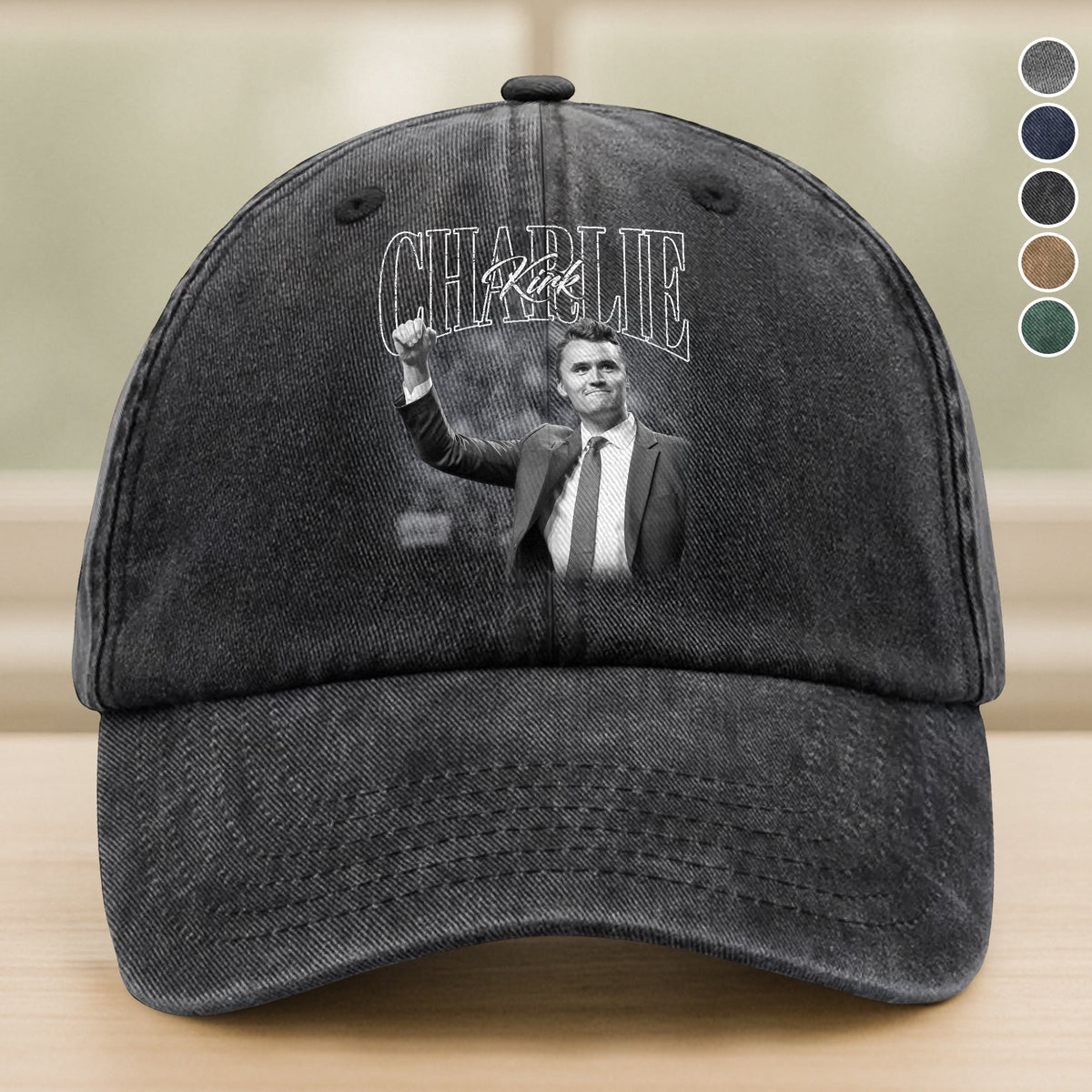 Charlie Kirk A True Hero Retro Style Washed Denim Baseball Cap HO82 65786